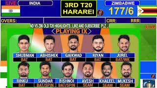 India Vs Zimbabwe T20 Match  LIVE Score amp Commentary  IND v ZIM Match preview [upl. by Zoeller929]