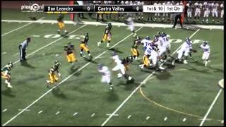 San Leandro QB 7 Stephen Johnson 38 Yard Pass TD to WR 1 Reuben Baker [upl. by Siloa803]