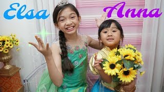 FROZEN FEVER ELSA and ANNA DIY MAKEOVER [upl. by Latimore]