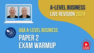 AQA Paper 2 Exam Warmup  ALevel Business Revision for 2024 [upl. by Cony116]