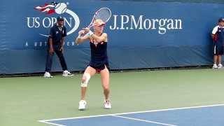 Urszula Radwanska  US Open 2013  Slow motion video [upl. by Enilorac]