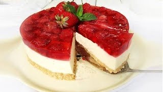 Torta fredda alle fragole facile e senza cottura [upl. by Beaumont192]