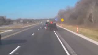 Improperly Loaded Trailer Accidentally Fishtails on Highway  1476281 [upl. by Edmondo]