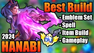 HANABI BEST BUILD 2024  TOP 1 GLOBAL HANABI BUILD  HANABI  MOBILE LEGENDS  MLBB [upl. by Gratt]