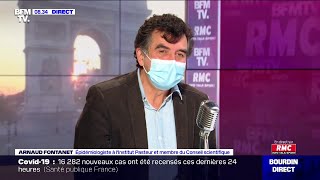 Arnaud Fontanet face à JeanJacques Bourdin sur RMC et BFMTV [upl. by Suoiradal751]