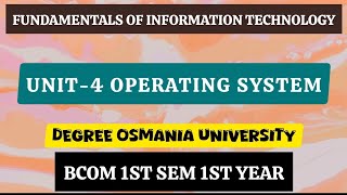 Operating System Importants Fundamentals of information technology FIT Bcom 1st sem 1st year [upl. by Aenotna]