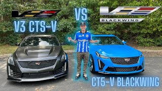 TAKING DELIVERY OF A CT5V BLACKWING VS CTSV Sedan Carbon Edition [upl. by Ennaej75]