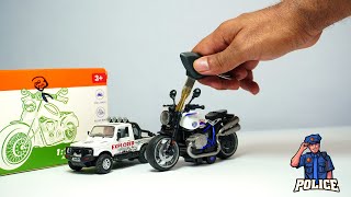 👮‍♂️ Unboxing Of Scale Model Police Bike  Diecast Model Bike Collection  Miniature  DIY  ToyBell [upl. by Hamrah]