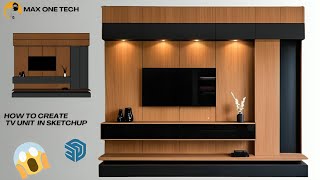 how to create TV unit in sketchup [upl. by Wincer]