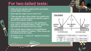 Rejection Region NonRejection Region and Critical Values Grade 11 Statistics and Probability [upl. by Devinne]