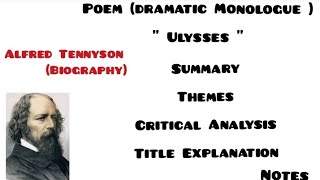 Ulysses by Alfred Tennyson  Poem Dramatic Monologue  Summary Themes Critical Analysis [upl. by Scevour]