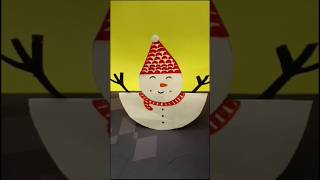 DIY Snowman paper craftchristmas snowmansnowmancraftsimply paper craftyoutube shortshorts [upl. by Kumagai]