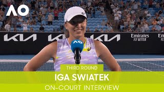 Iga Swiatek OnCourt Interview 3R  Australian Open 2022 [upl. by Adrahs792]