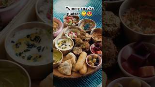 Yummy snacks platter😋😍food streetfood trending shorts youtubeshorts cookingeasyrecipe foodie [upl. by Ellinad]