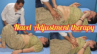 Navel displacement oil massage therapy problam solution and slip disc lag pain treatment [upl. by Eninnaj]