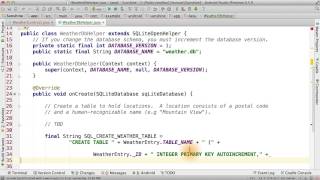 Create Database with SQLiteOpenHelper  Developing Android Apps [upl. by Utham320]