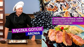 Rączka gotuje drożdżówki z aronią i twarogiem pierś kaczki na sosie z aronii i kopytka cukiniowe [upl. by Devonna658]