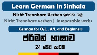 Nicht Trennbare Verben සරලව ඉගෙන ගමු [upl. by Anayik]