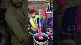 Cotton sarees Dye process dyeable viralshorts tiedye youtubetamil tamilshorts tamiltrending [upl. by Wilde]