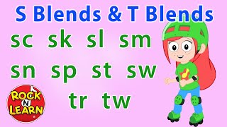 Phonics Songs  Beginning S Blends and T Blends  Rock N Learn [upl. by Initirb]