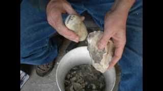 Knapping a biface using a moose antler billet [upl. by Essinger964]