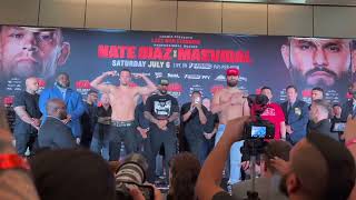 Nate Diaz vs Jorge Masvidal weighin [upl. by Alyek]