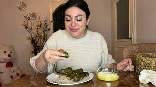 Kara lahana sarması girit kabak dolması mukbang [upl. by Gudrun]