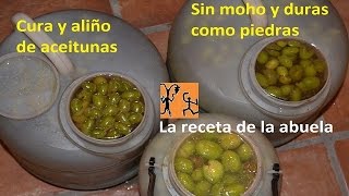 Cura y aliño casero de aceitunas olivas Aceitunas olivas partidas receta abuela [upl. by Cadal957]