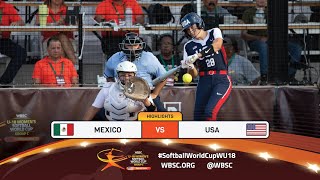 Highlights  Game 11 Mexico vs USA  2024 WBSC U18 Womens Softball World Cup Group C [upl. by Khalil]