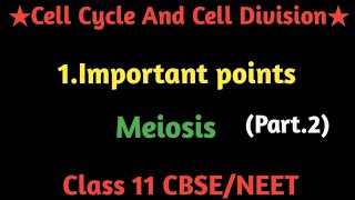 Cell Cycle And Cell Division Meiosis Part2 [upl. by Vivianne]