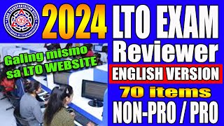 LTO EXAM REVIEWER 2024 English version for NON PROFESSIONAL and PROFESSIONAL DRIVERS LICENSE [upl. by Leisha]