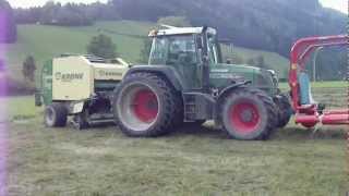 Ballen pressen und Wickeln mit Fendt 718 [upl. by Ellevehs]