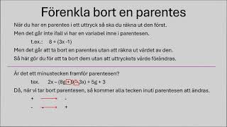 Förenkla bort en parentes [upl. by Aneda]