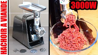 hachoir à viande Aobosi Amazon 3000w pour la préparation de steak haché saucisse kebbé type LIDL [upl. by Terchie836]