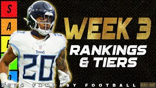 Top 40 Running Back Rankings amp Tiers  Week 3 Fantasy Football [upl. by Kcirdled111]