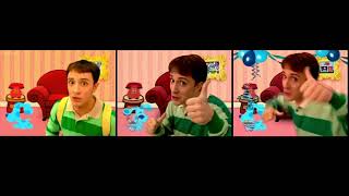 3 Steves Singing Blues Clues Theme Songs [upl. by Lee]