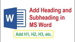 How to Add Heading and Subheading in Word [upl. by Anitniuq]