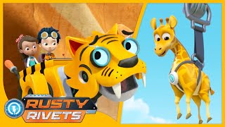 Rusty Saves a Baby Giraffe MORE  Rusty Rivets  Cartoons for Kids [upl. by Neelyahs593]