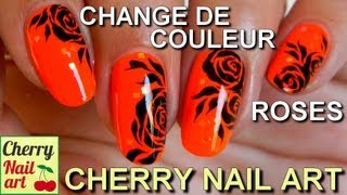 NAIL ART roses et feuilles [upl. by Petula]