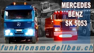 RC MODEL TRUCK MERCEDESBENZ SK 5053 10x10 TIPPER IN Laufenburg SWITZERLAND 2009 [upl. by Kcirevam]