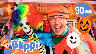 Blippis Skeleton Friend 🩻  Happy Halloween with Blippi  Spooky Kids Videos [upl. by Orelia]