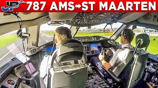 TUI Boeing 787 Cockpit Amsterdam🇳🇱 to St Maarten🇳🇱 [upl. by Derfla161]