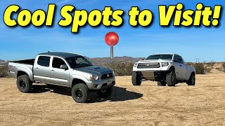 Mid Travel Tacoma and Long Travel Tundra OffRoad in Barstow [upl. by Ecahc]