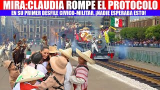 MIRA¡NADIE ESPERABA ESTO EN EL PRIMER DESFILE DE LA PRESIDENTA CLAUDIA MOMENTO HISTORICO [upl. by Lecrad]