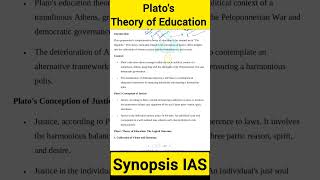 Platos Theory of Education by Riddhi Sharma psirapproach politicalscienceugcnet psiroptional [upl. by Ariday]