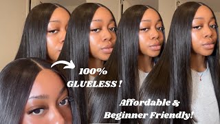 MUST HAVE Best Affordable GLUELESS SILKY Wig For Beginners Zero Adhesive amp No Skills Needed [upl. by Mastat]