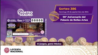 SORTEO MAGNO No 386 Celebrando el 90 Aniversario del Palacio de Bellas Artes [upl. by Milah]