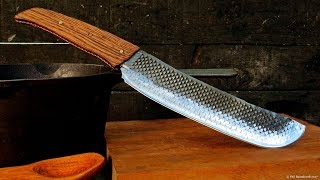 quotKitchen Machetequot Knife Forged from a Farriers Rasp [upl. by Akena]