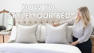 HOW TO STYLE A BED LIKE A DESIGNER  How To Make Your Bed Like a Luxury Hotel  Bedding Essentials [upl. by Siroval]