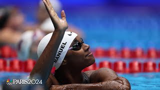 Simone Manuel posts fastest womens 100m freestyle time of heats at Olympic Trials  NBC Sports [upl. by Coppola225]